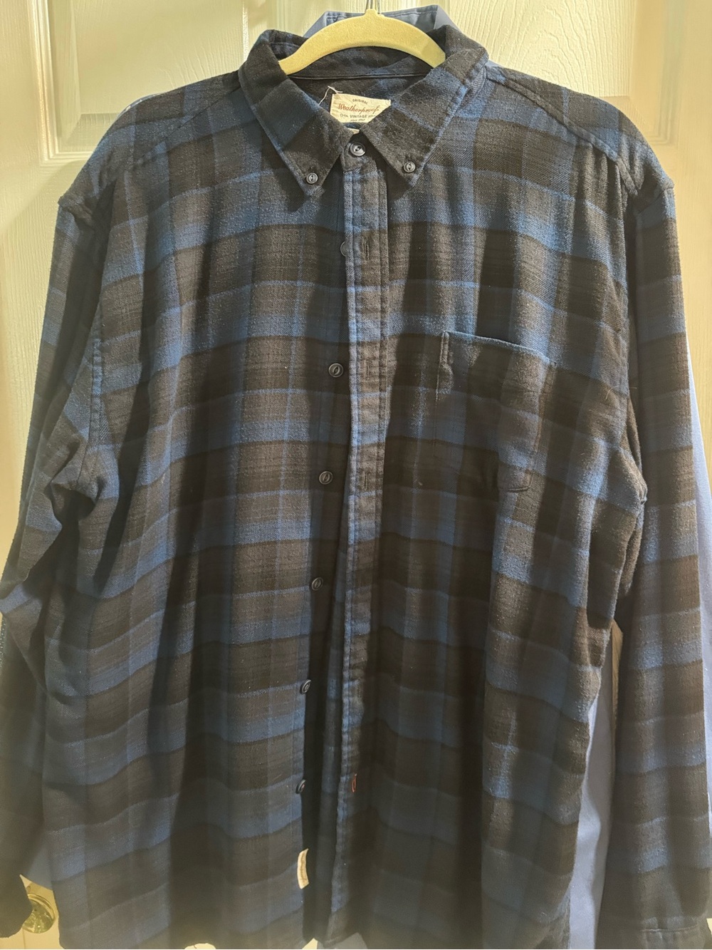 Weatherproof Blue and Black Plaid Button-Down Shirt